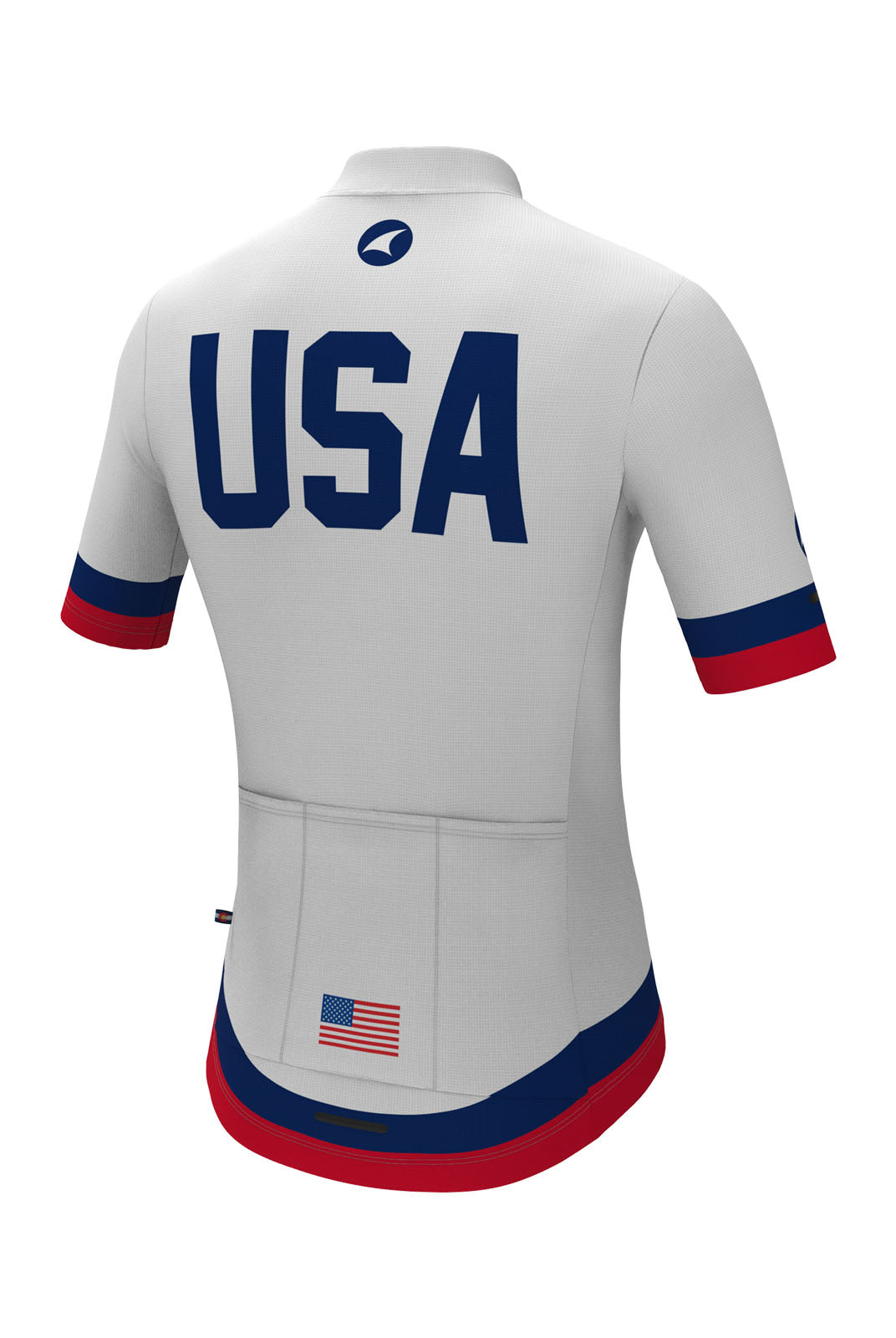 Men's White USA Cycling Jersey - Ascent Aero Back View