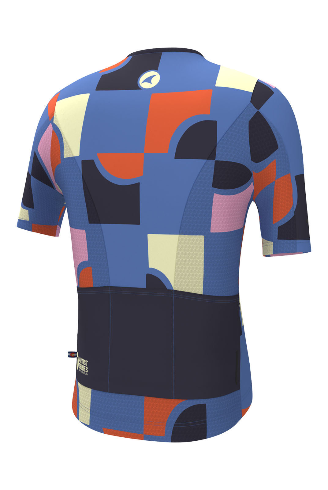 Men's Unique Cycling Jersey - Geo City Lilac Back View