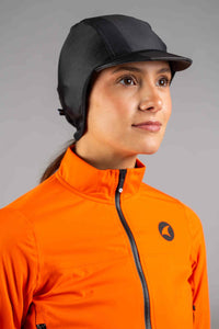 Black Alpine Thermal Cycling Cap - Front View