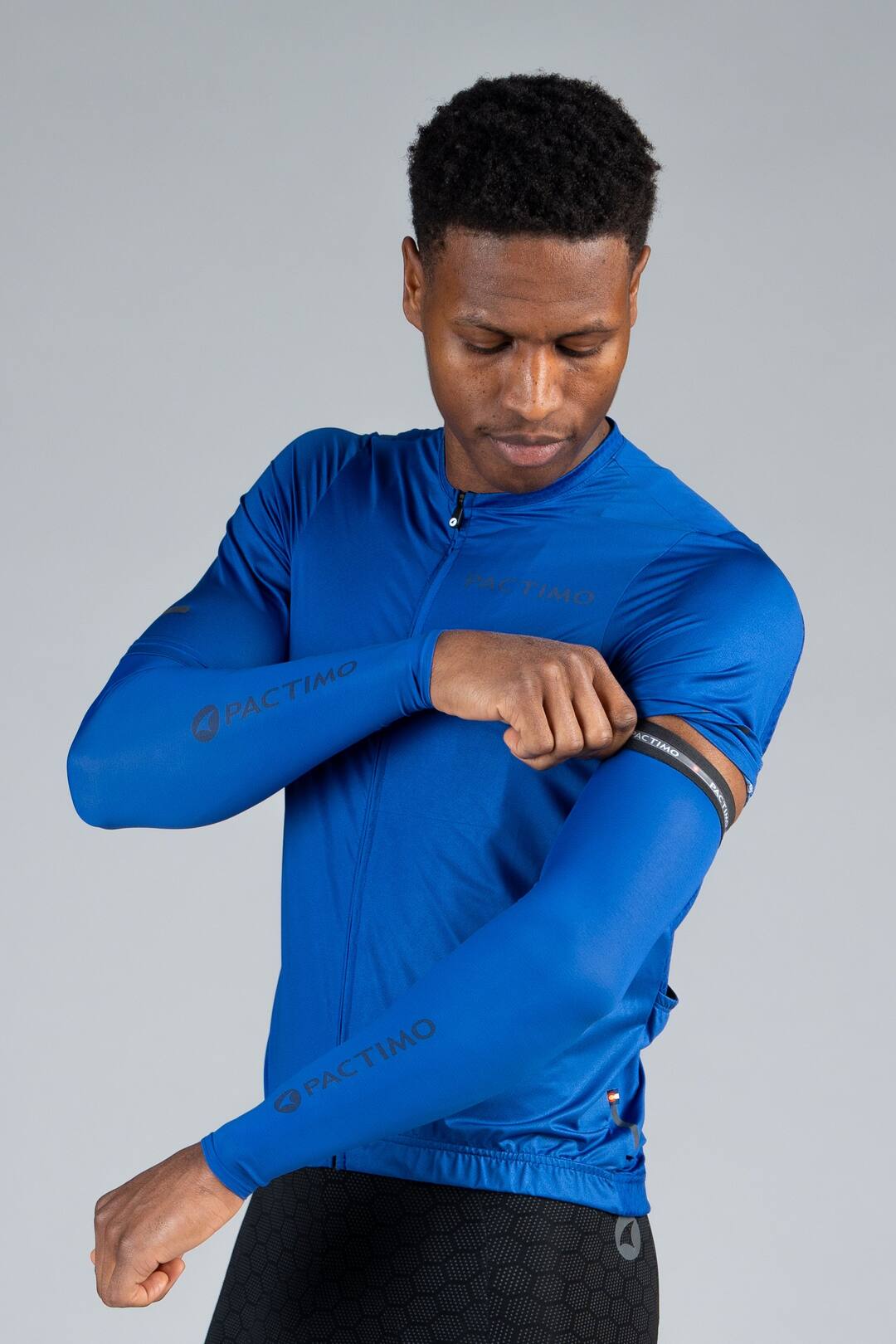 Blue Cycling Sun Sleeves - Gripper