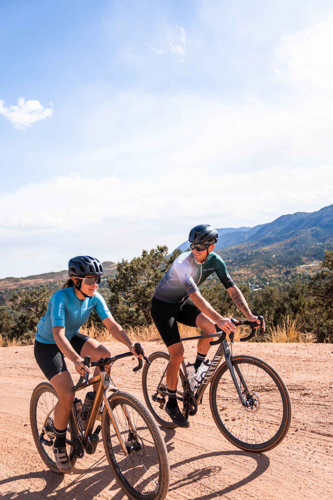 Cyclists Riding in Colorado Springs Mountains