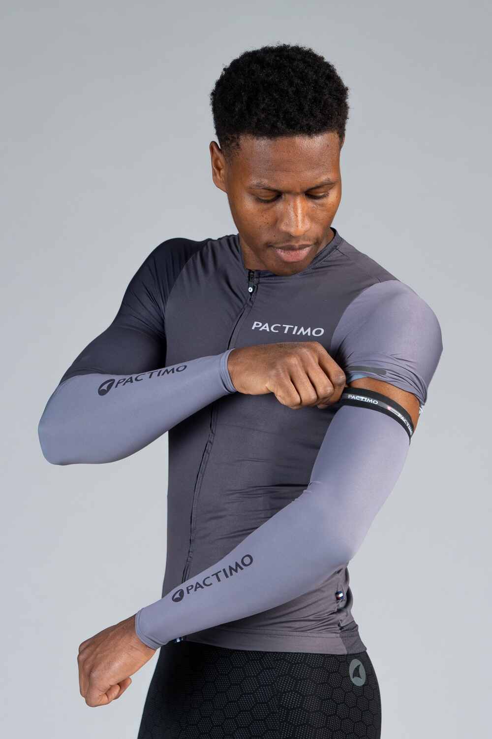 Gray Cycling Sun Sleeves - Gripper