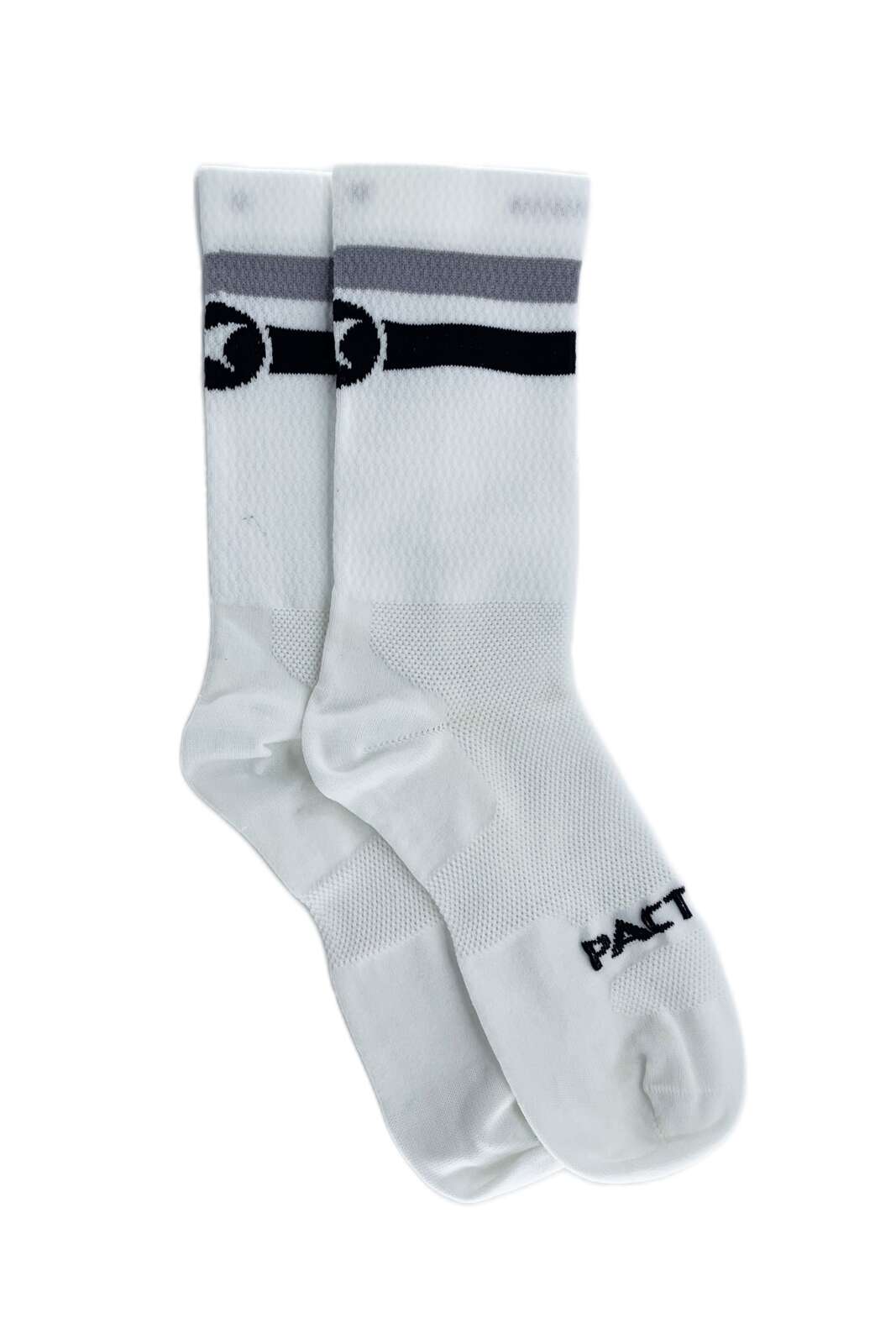White Cycling Socks - Summit Stripe
