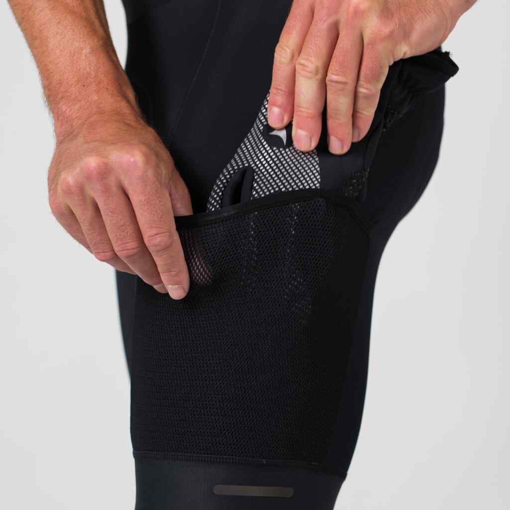 Men's Cycling Thermal Bib Tights - Thigh Pockets for Cargo