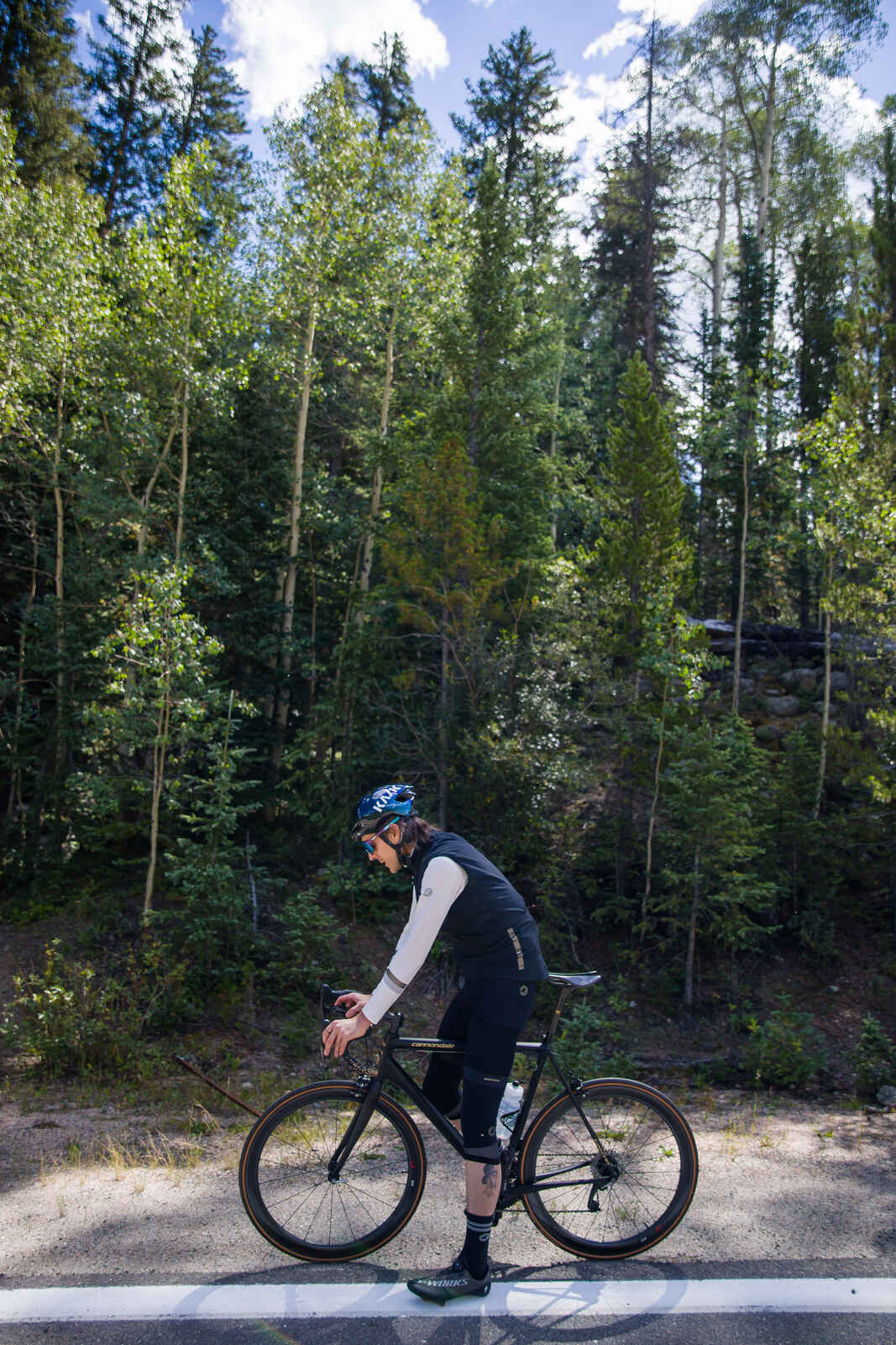 Men's Black Thermal Cycling Vest - On the Road