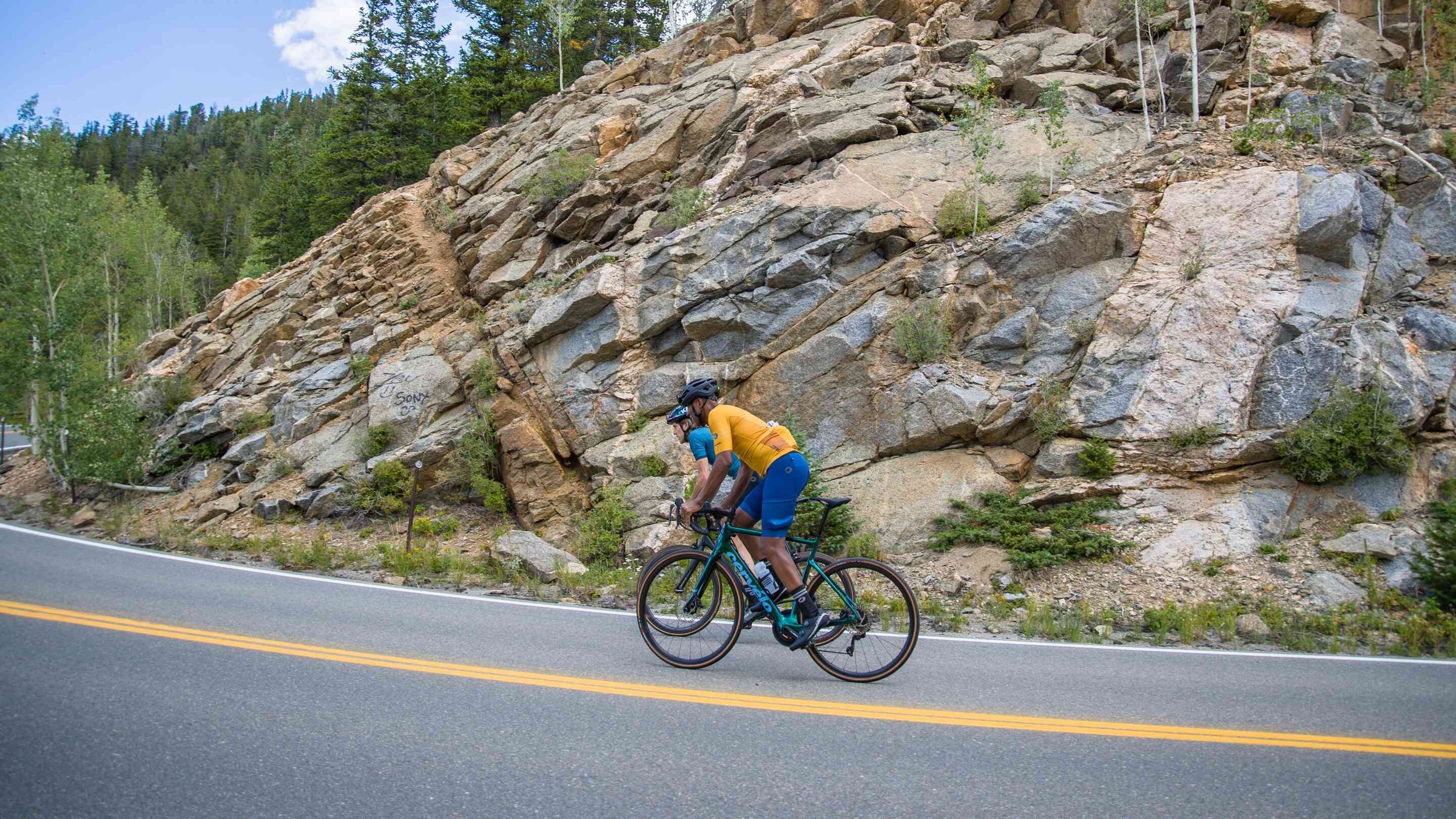 Cyclists Riding Up Squaw Pass