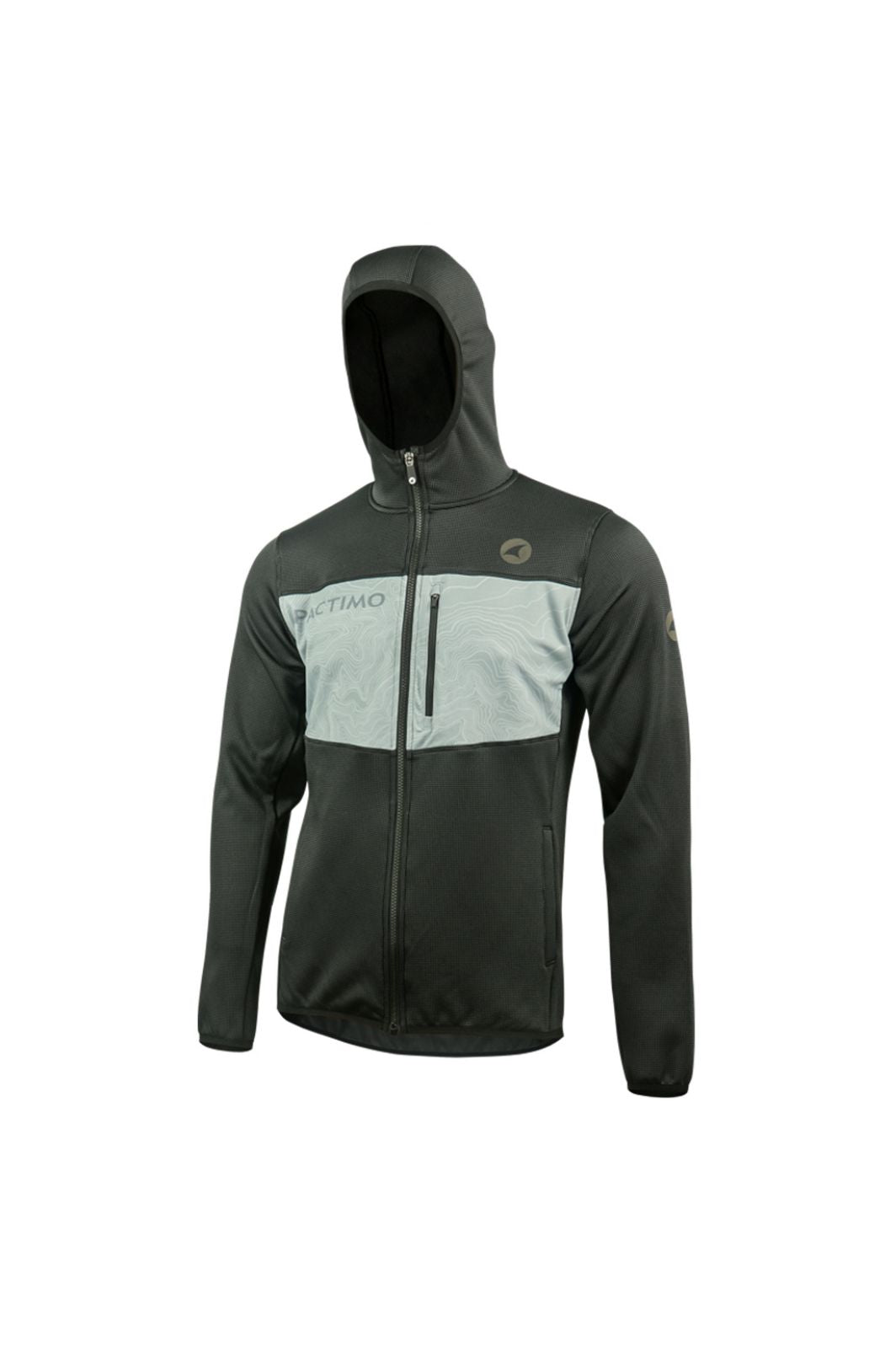 Men's Light Grey Full Zip Cycling Hoodie