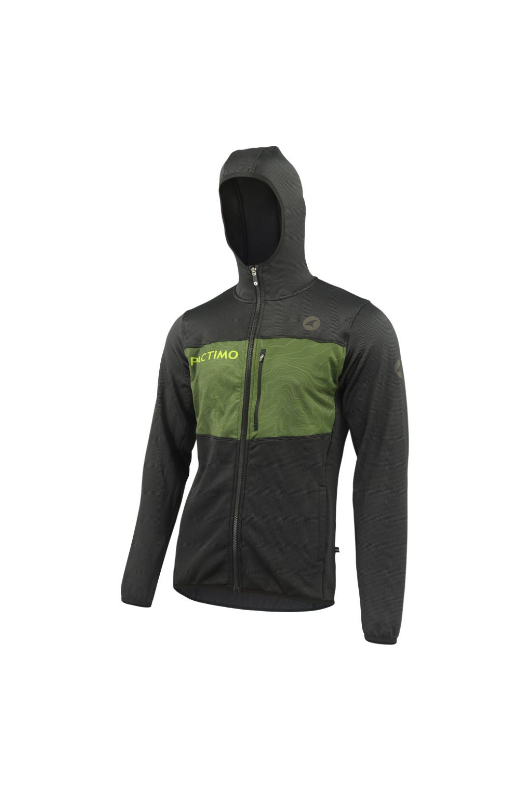 Men's Moss Green Full Zip Cycling Hoodie