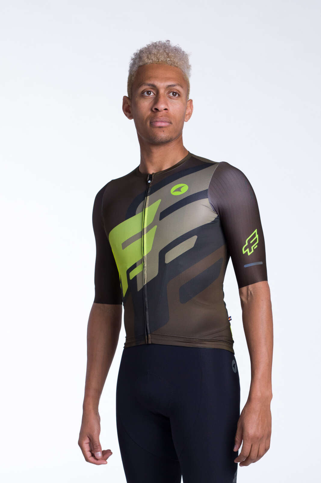 Men's Olive Flyte Wind Slicing Cycling Jersey, Yaw Design