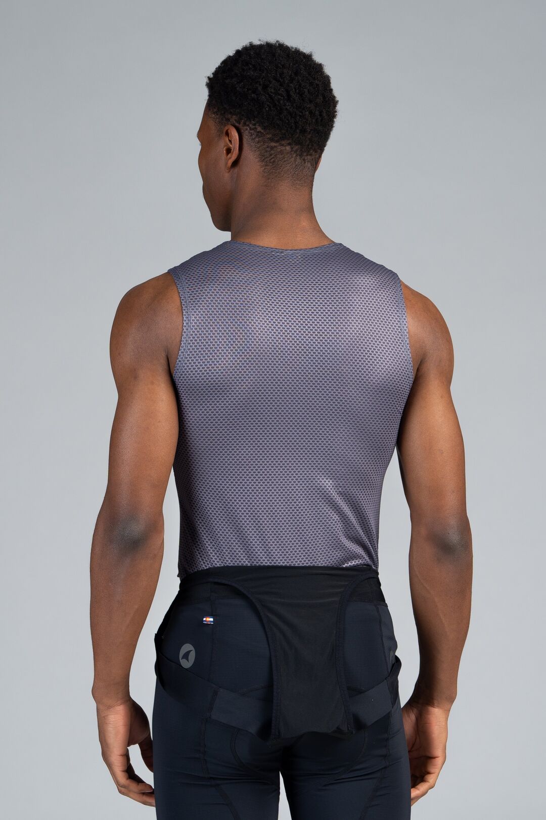 Men's Grey Sleeveless Cycling Base Layer - Back View