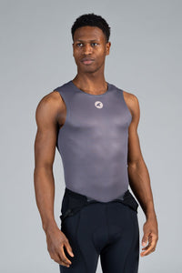 Men's Grey Sleeveless Cycling Base Layer - Front View