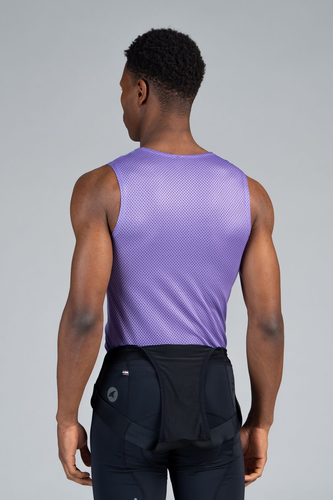 Men's Purple Sleeveless Cycling Base Layer - Back View
