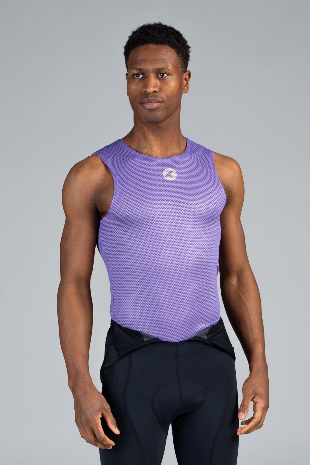 Men's Purple Sleeveless Cycling Base Layer - Front View