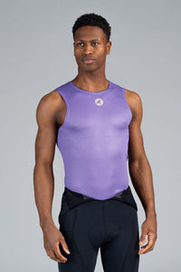 Men's Purple Sleeveless Cycling Base Layer - Front View