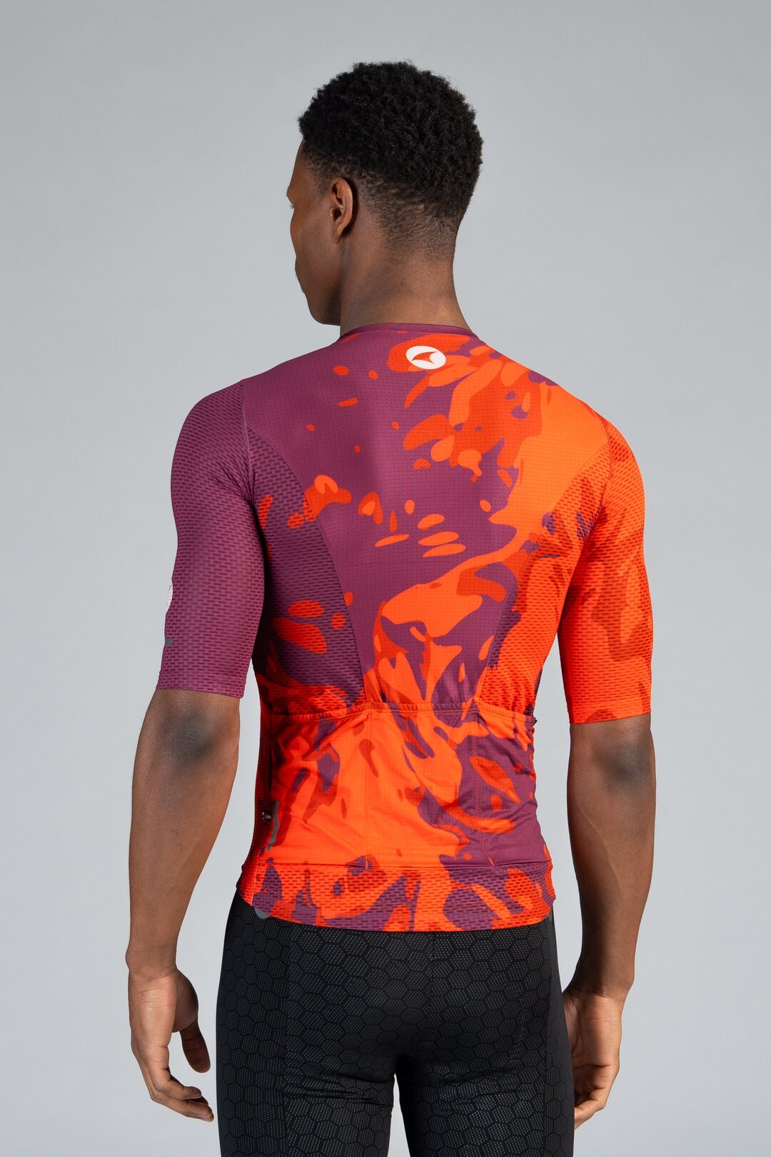 Men's Red Mesh Cycling Jersey - Reflection Back View