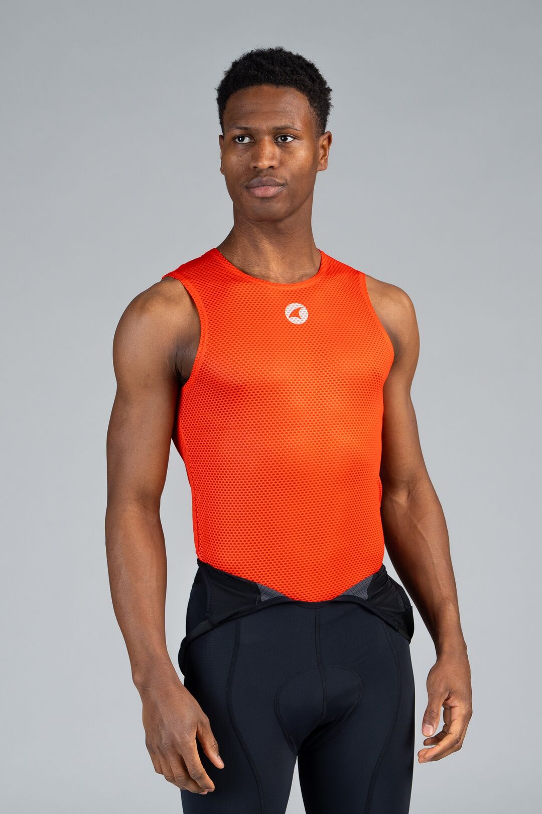 Men's Red Sleeveless Cycling Base Layer - Front View