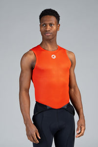 Men's Red Sleeveless Cycling Base Layer - Front View