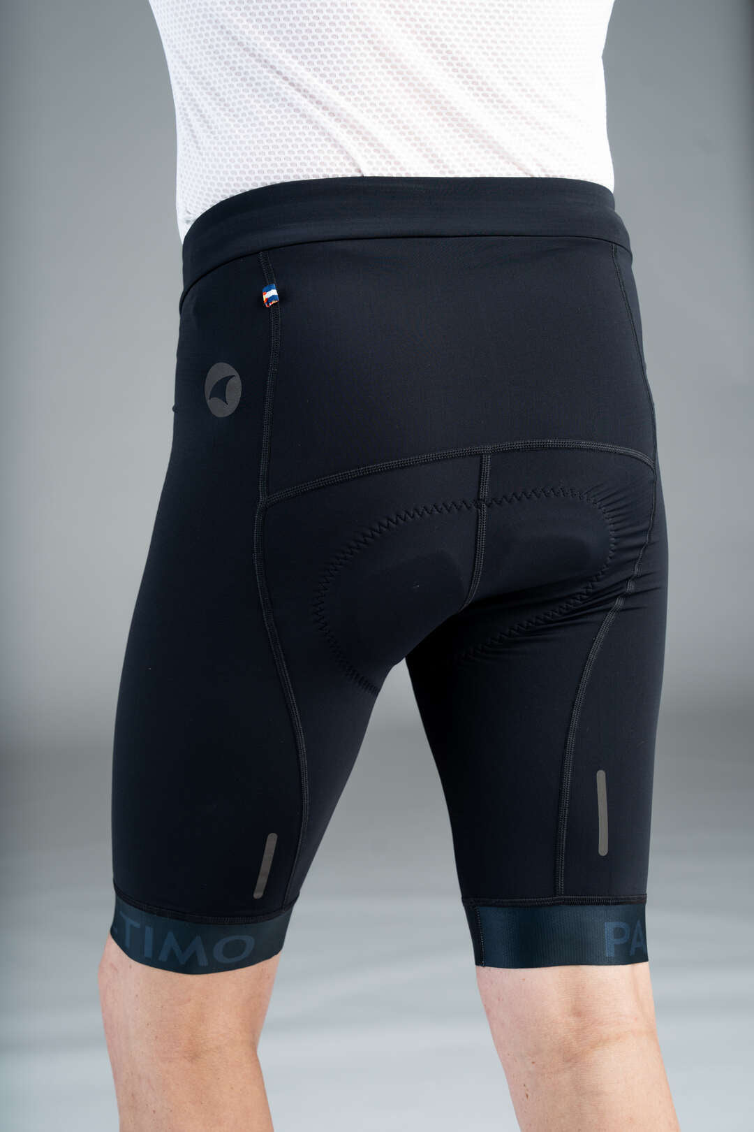 Men's Black Ascent Cycling Shorts - Back Close-Up