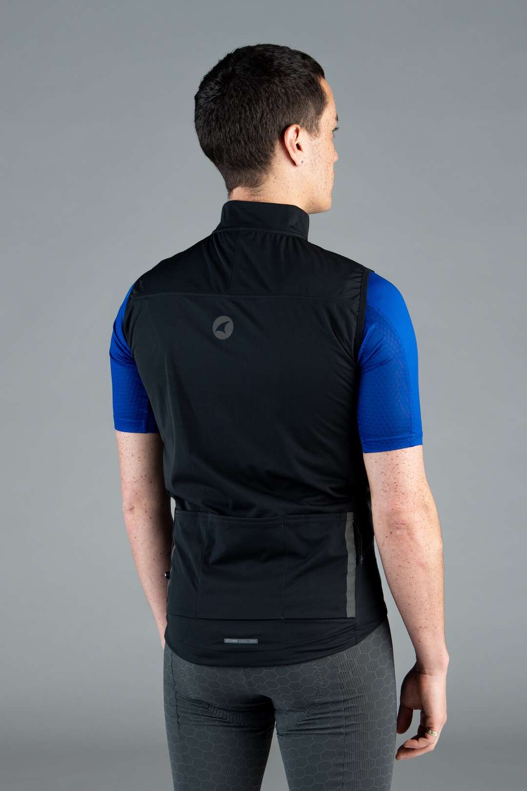 Men's Black Storm Cycling Vest - Back View