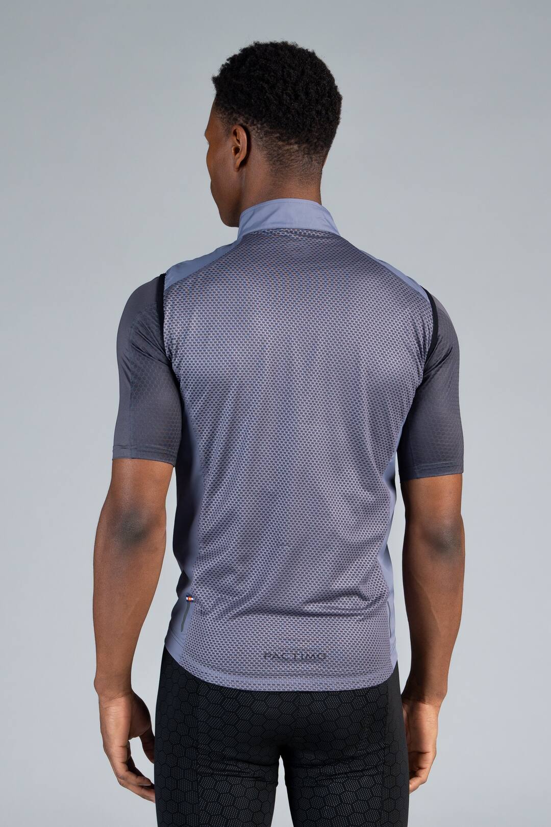 Men's Grey Divide Cycling Wind Vest - Back View