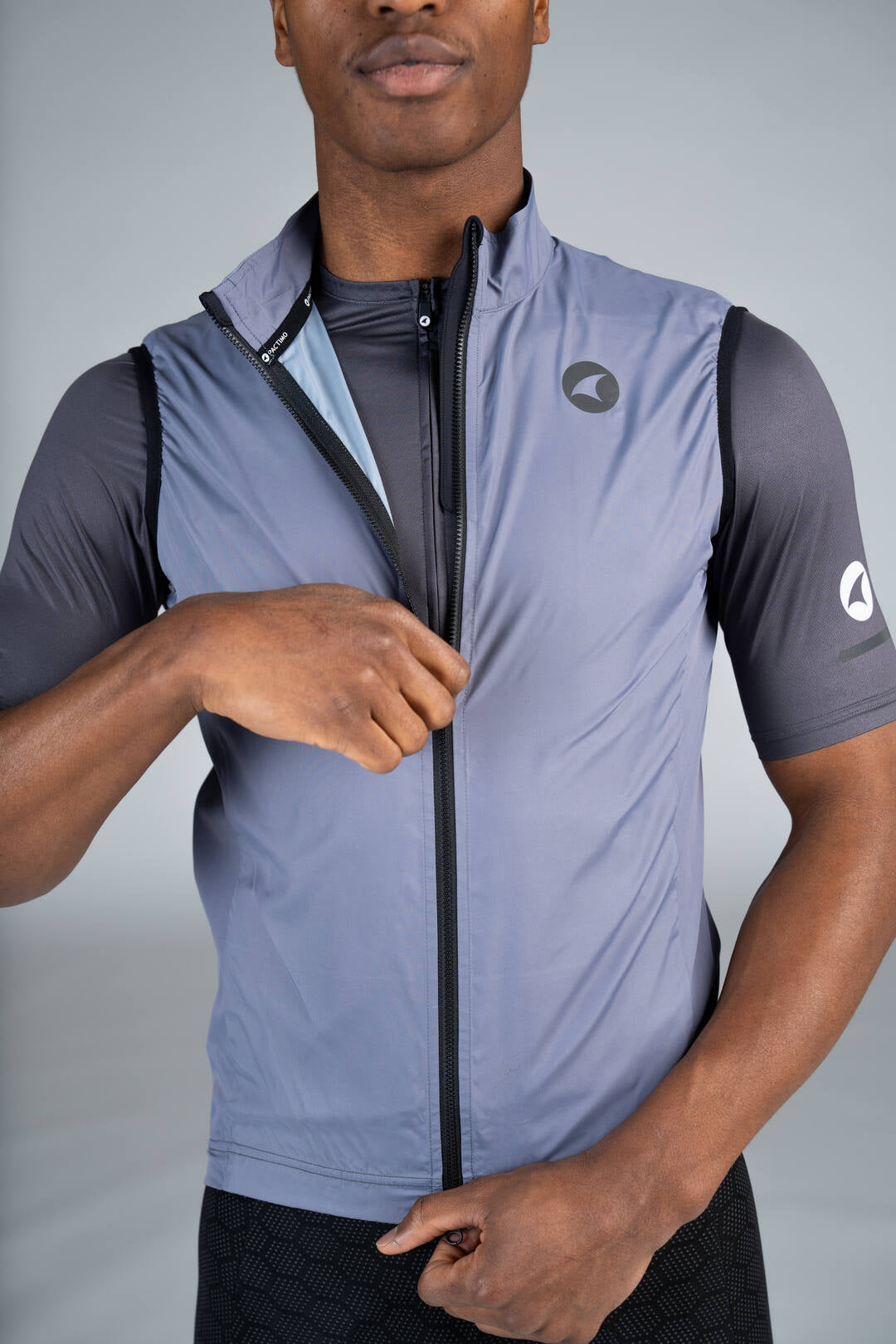 Men's Grey Divide Cycling Wind Vest - Zipper