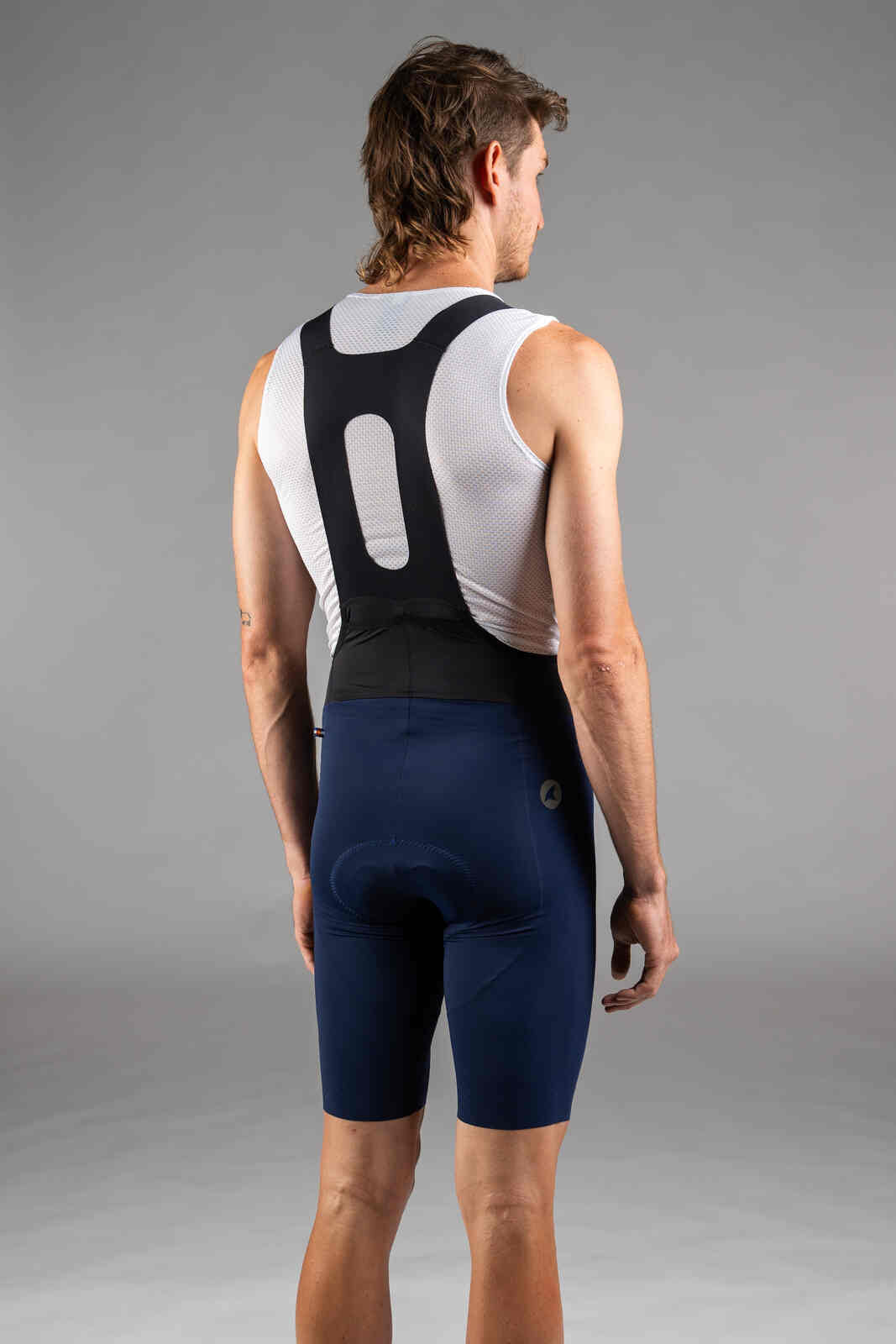Men's Navy Blue Cycling Bibs - Back View