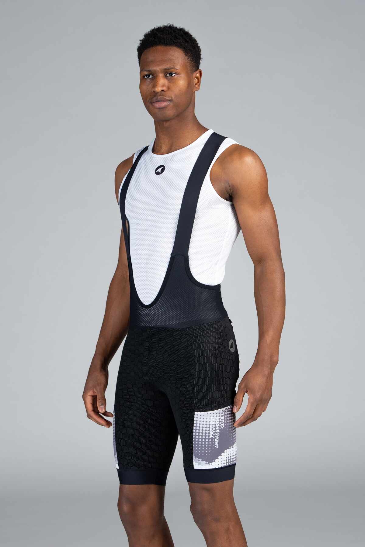 Men's PAC Cargo Bib Shorts - Granite Front View
