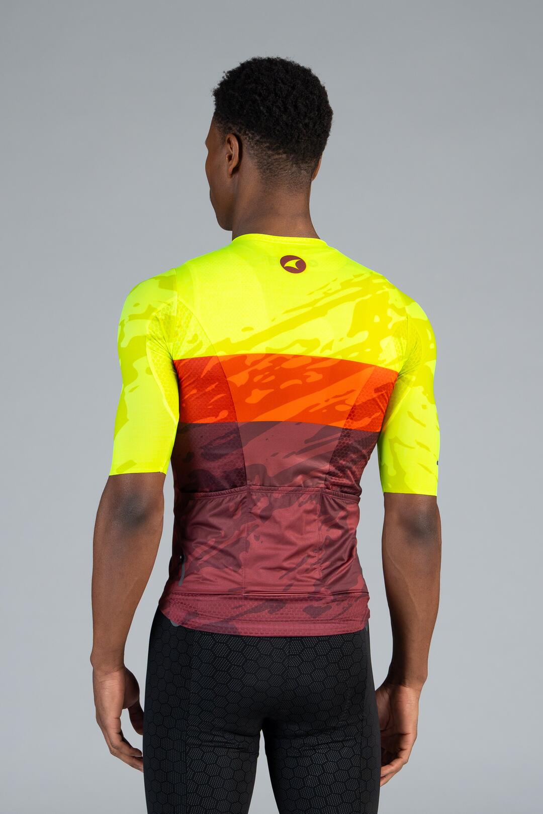 Men's Summit Aero High-Viz Stripe Cycling Jersey - Back View