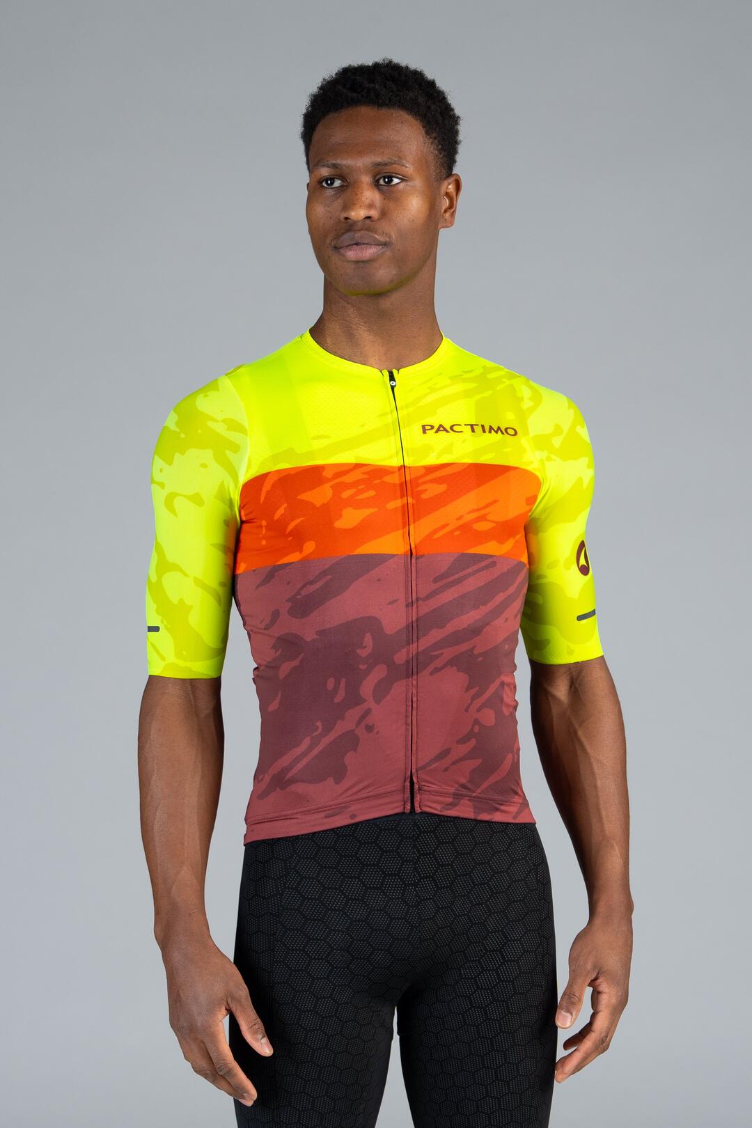 Men's Summit Aero High-Viz Stripe Cycling Jersey - Front View