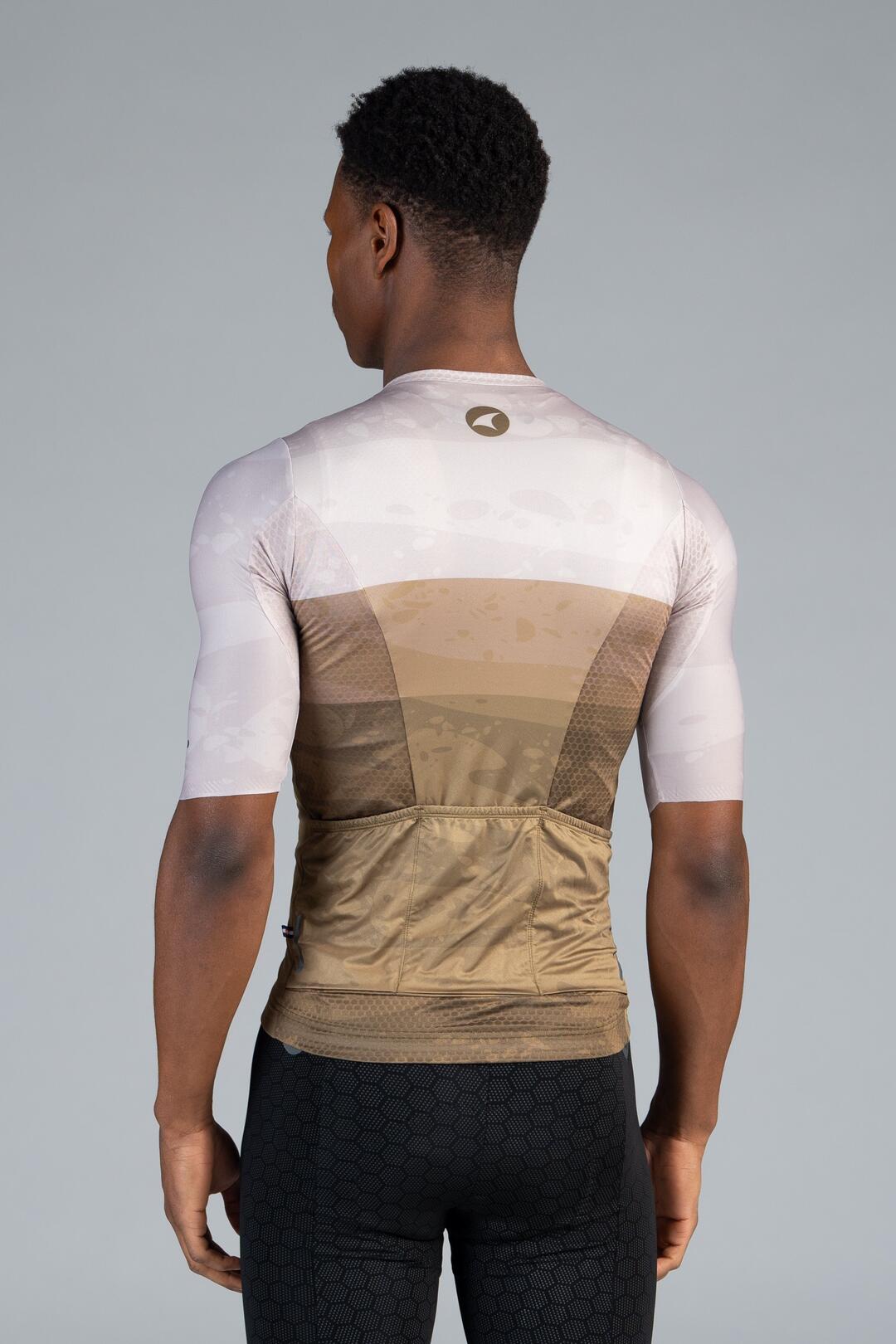 Men's Summit Aero Sand Dune Stripe Cycling Jersey - Back View