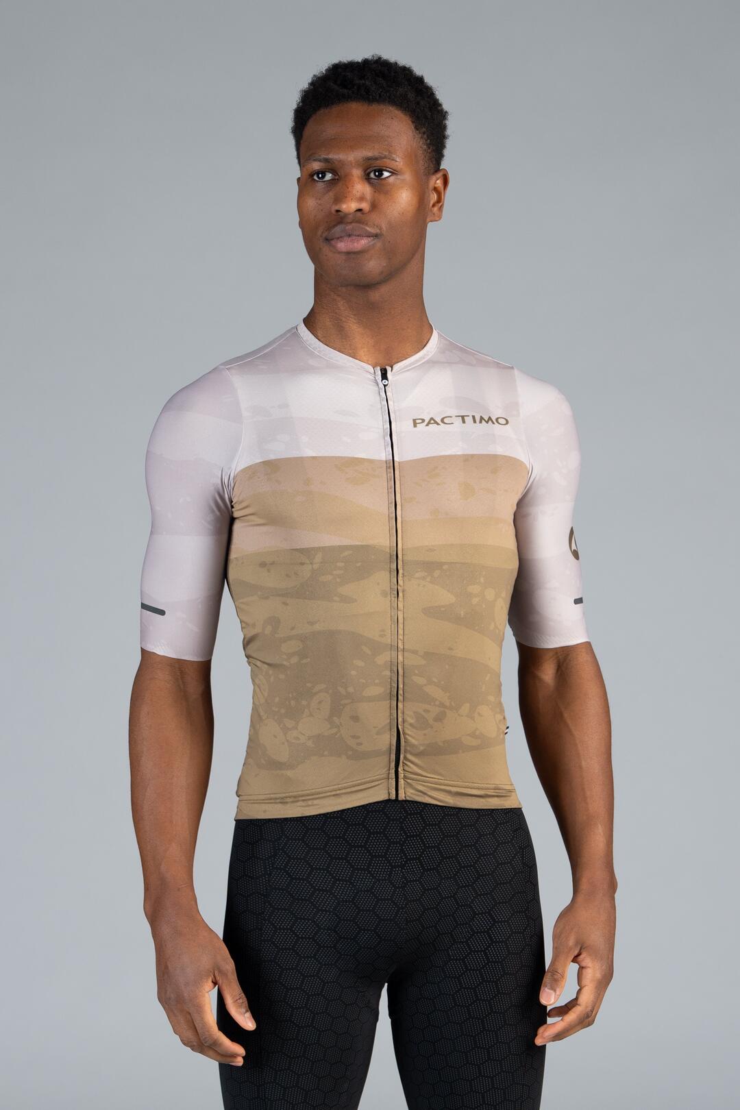 Men's Summit Aero Sand Dune Stripe Cycling Jersey - Front View