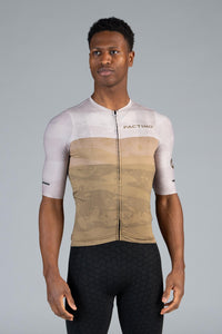 Men's Summit Aero Sand Dune Stripe Cycling Jersey - Front View