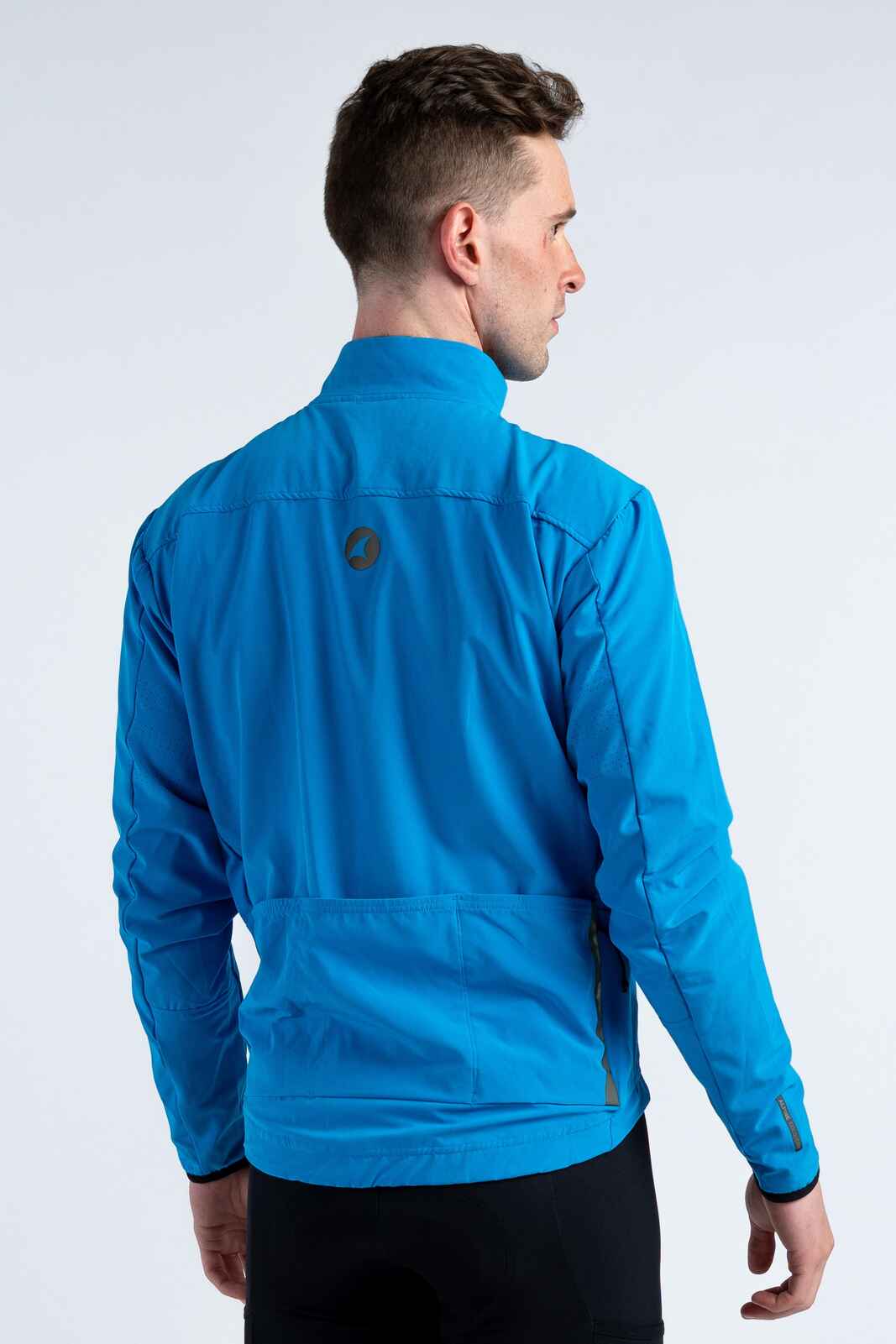 Men's Bright Blue Thermal Cycling Jacket - Back View