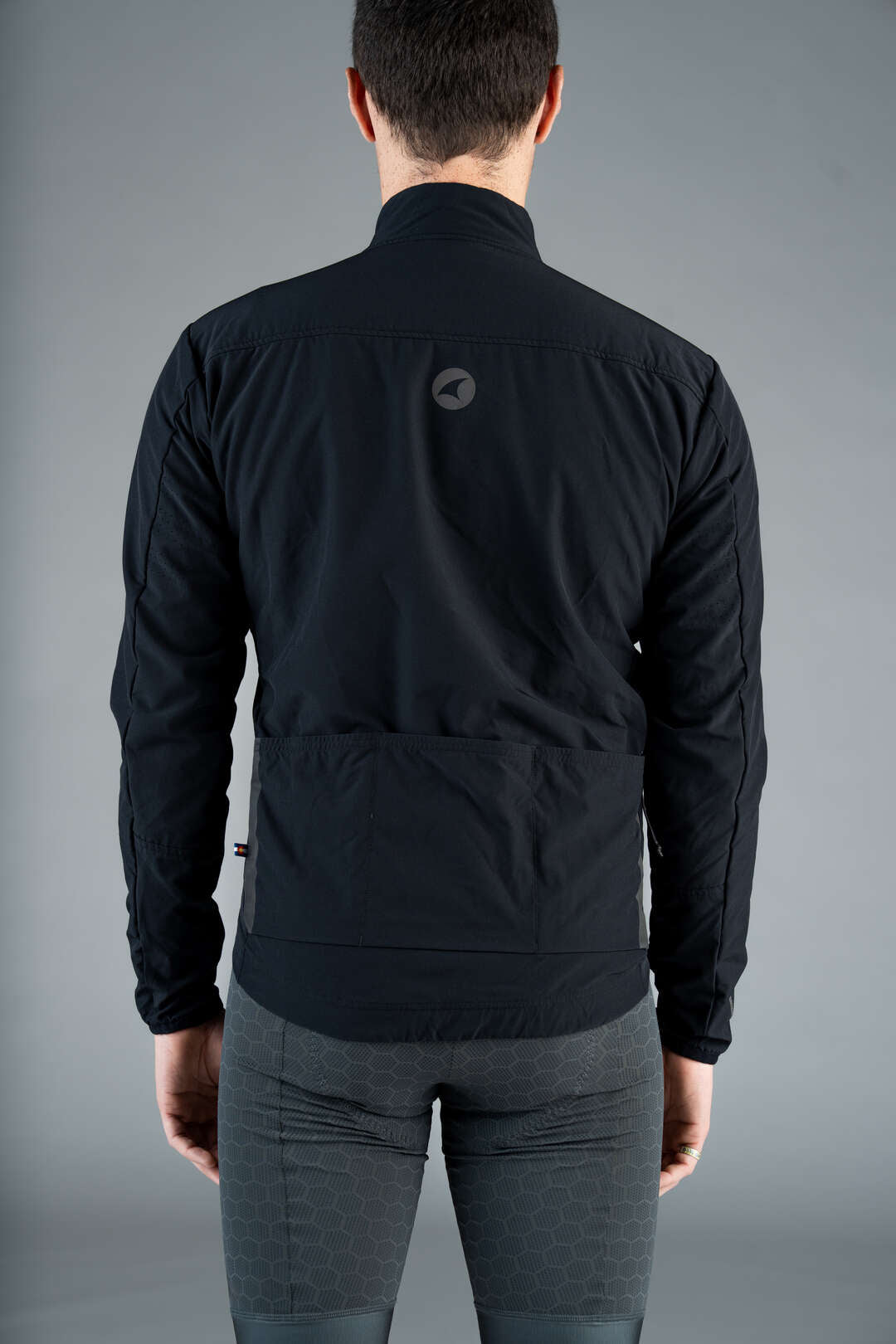 Men's Black Thermal Cycling Jacket - Back Pockets