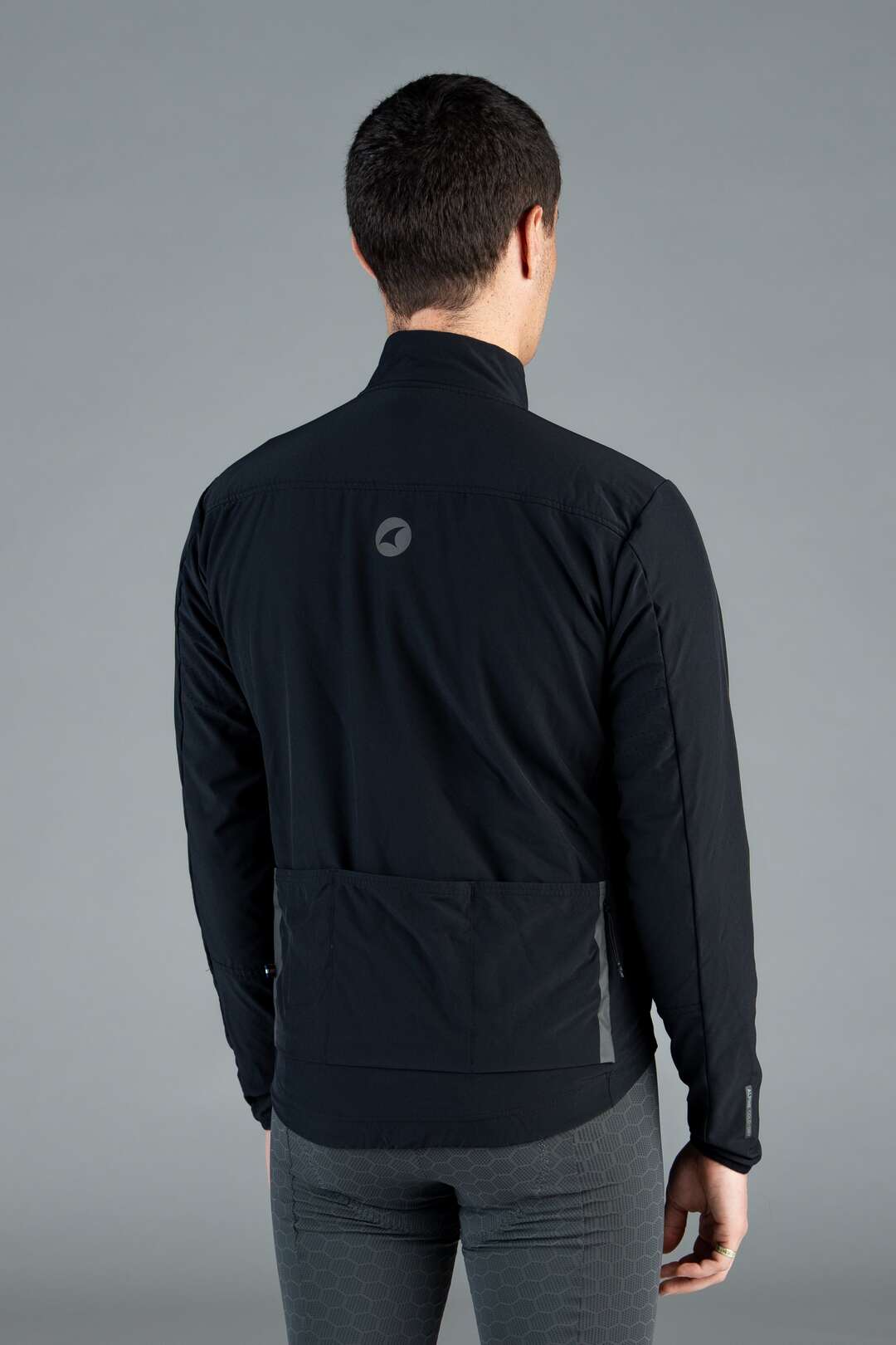 Men's Black Thermal Cycling Jacket - Back View