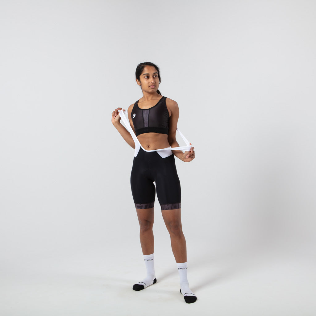 Black Cycling Sports Bra, Moisture-Wicking