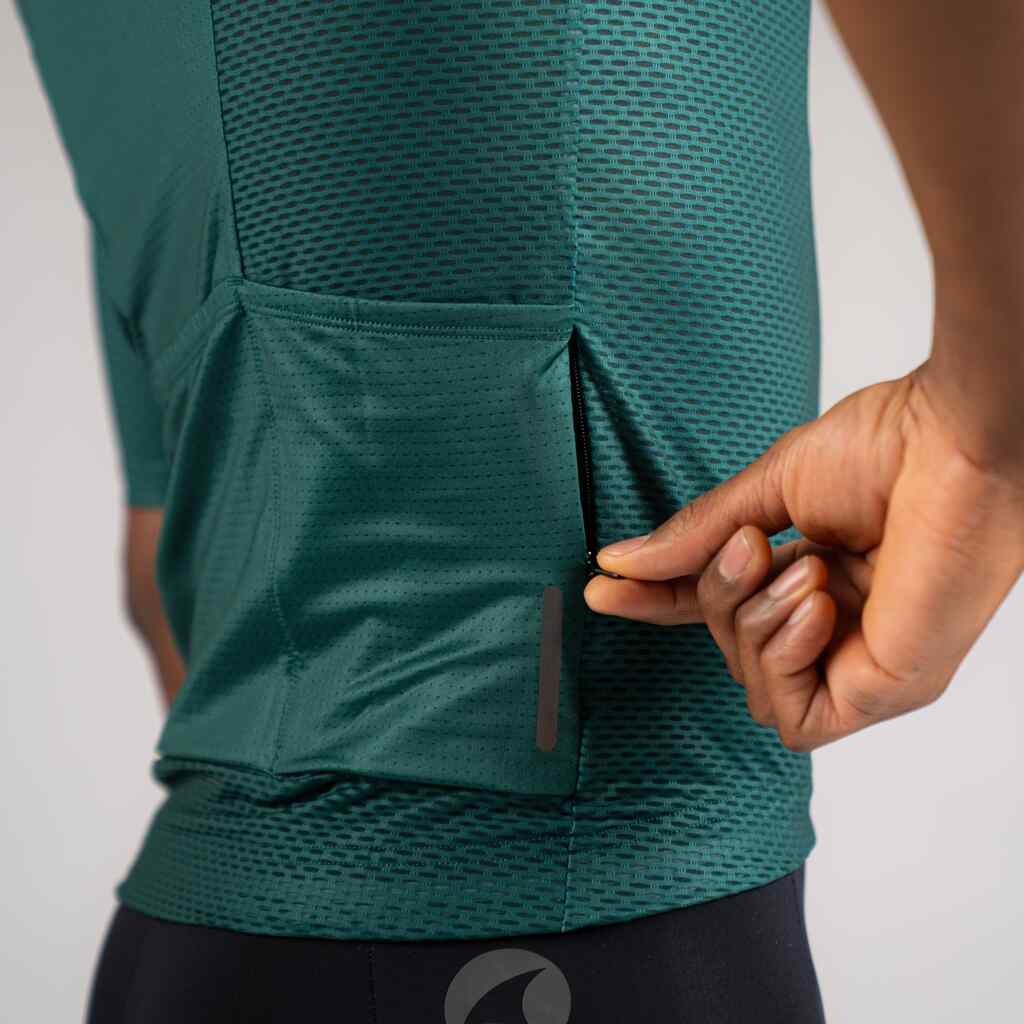 Men's Mesh Cycling Jersey - Zippered Valuables Pocket