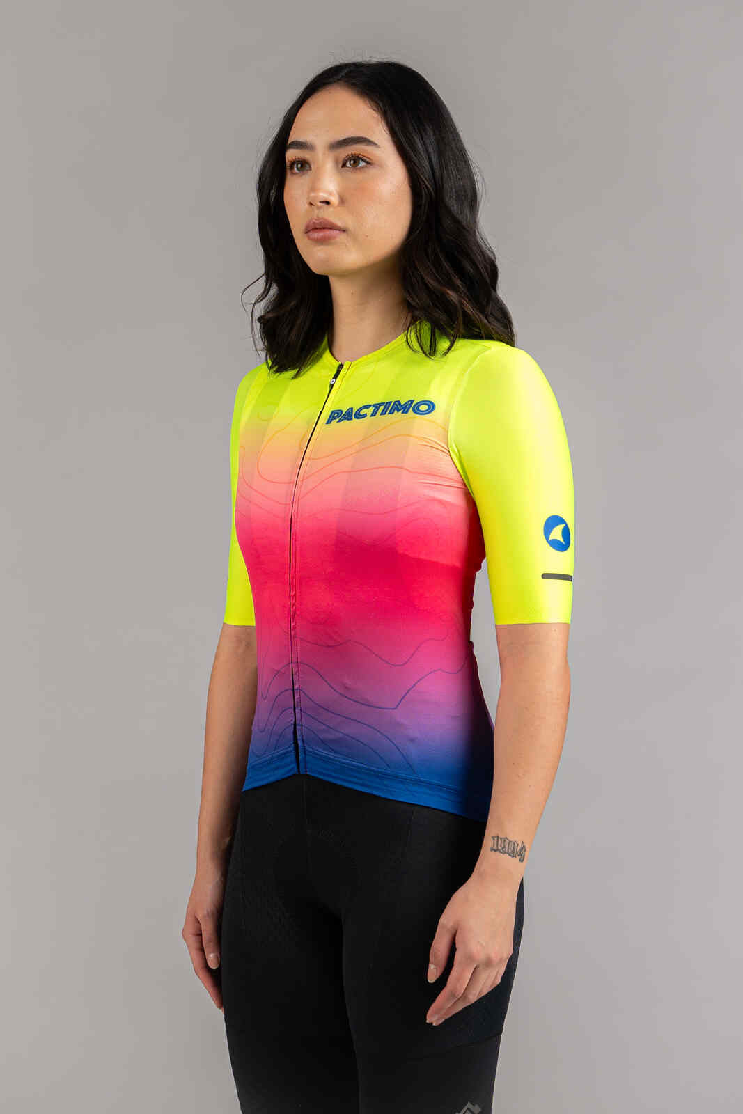Women's High-Viz Ombre Summit Aero Cycling Jersey - Front View