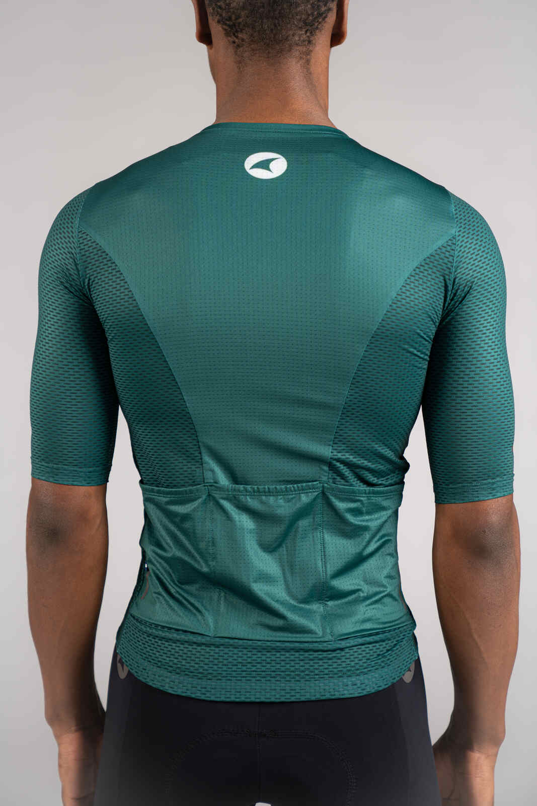 Men's Green Mesh Cycling Jersey - Back Pockets