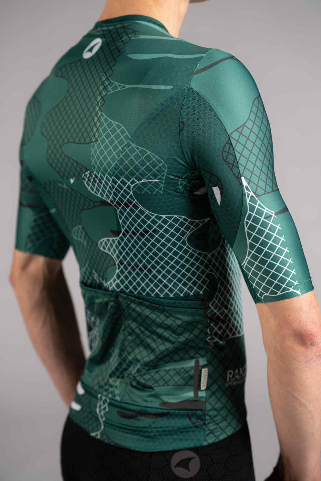 Men's Green Gravel Cycling Jersey - Fabric Close-Up