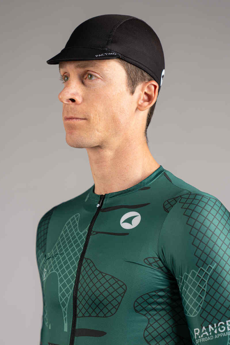 Black Moisture Wicking Cycling Cap with Visor