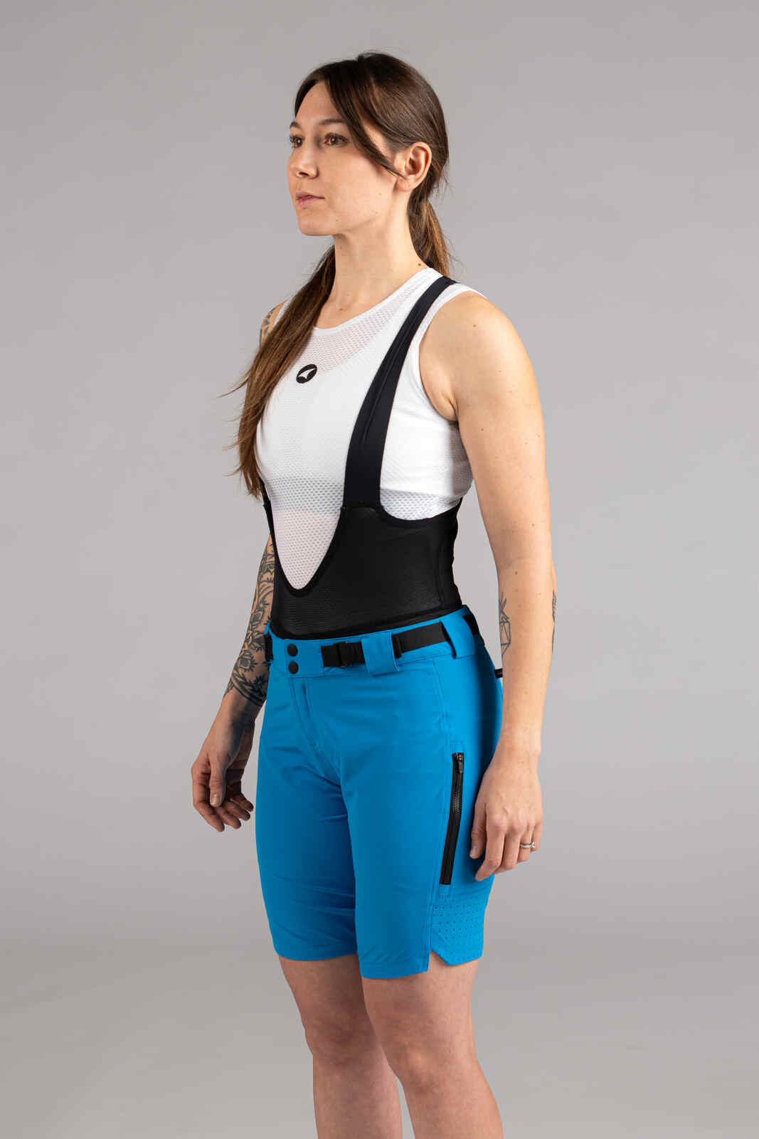 Women's Blue MTB Shorts - Front View