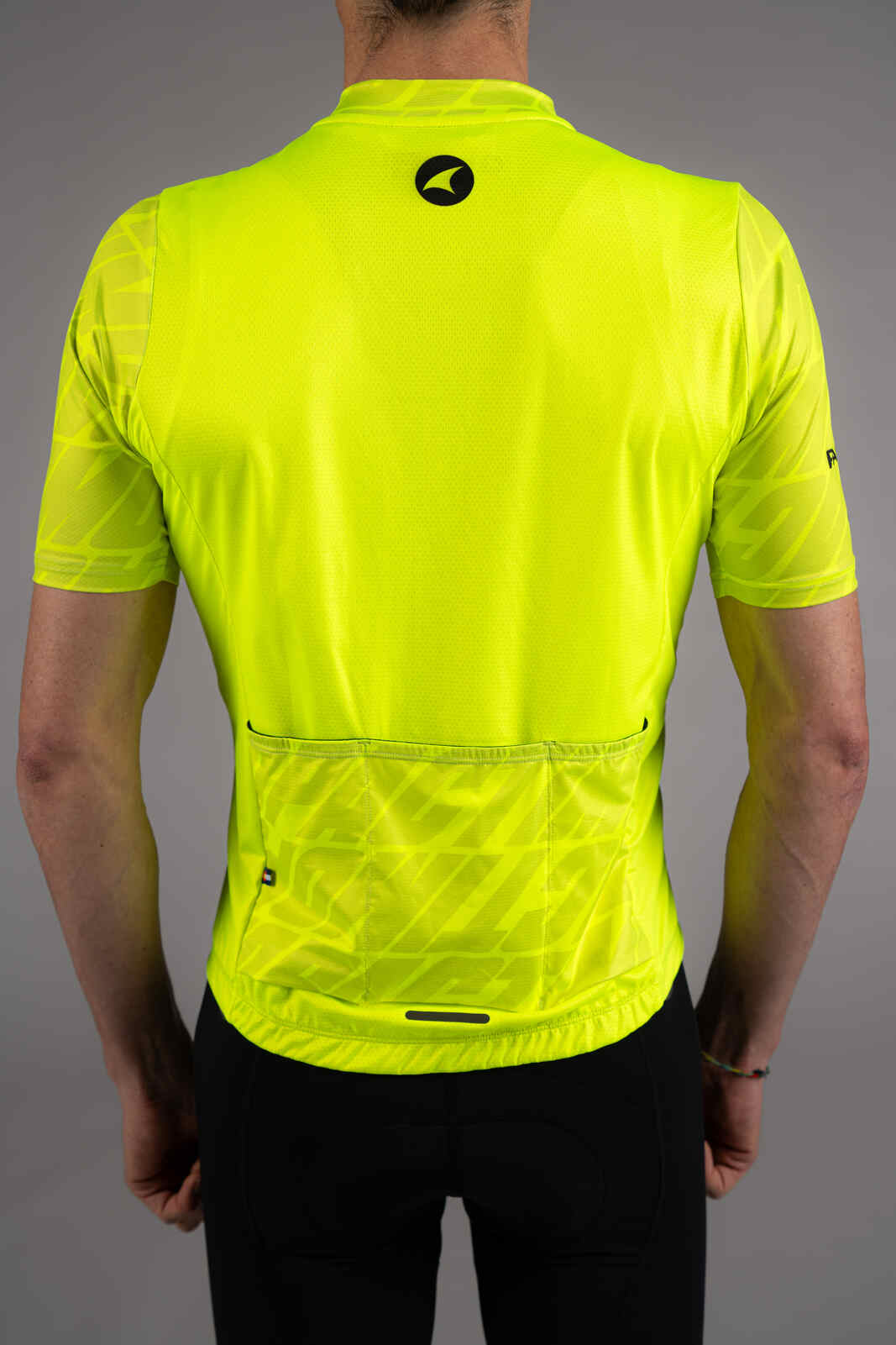 Men's High-Viz Yellow Ascent Cycling Jersey - Back Pockets