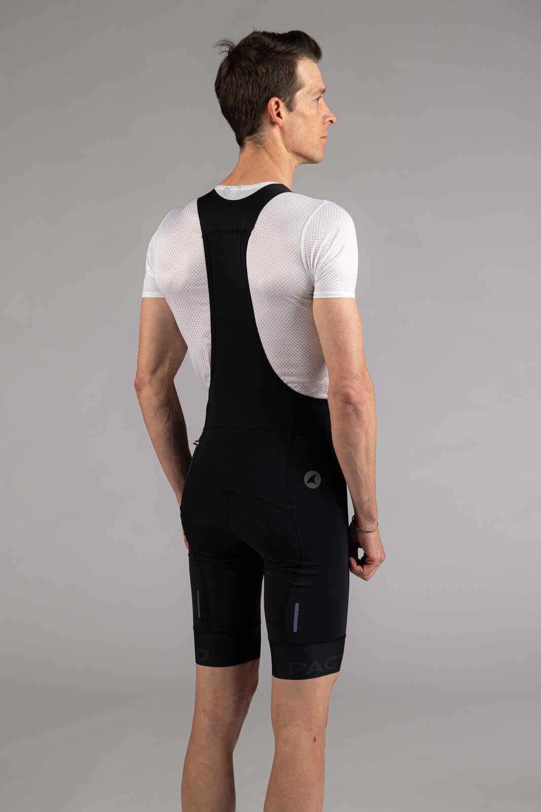 Men's Long Length Cycling Bibs - Ascent Vector Back View