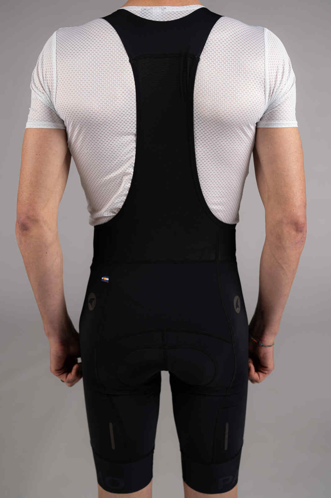 Men's Long Length Cycling Bibs - Ascent Vector Back Detail View