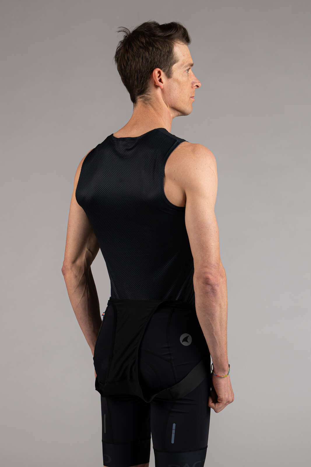 Men's Navy Blue Sleeveless Cycling Base Layer - Back View