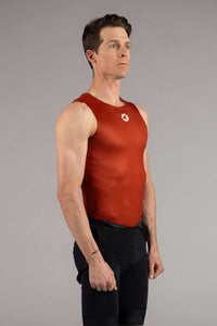 Men's Burnt Orange Sleeveless Cycling Base Layer - Front View