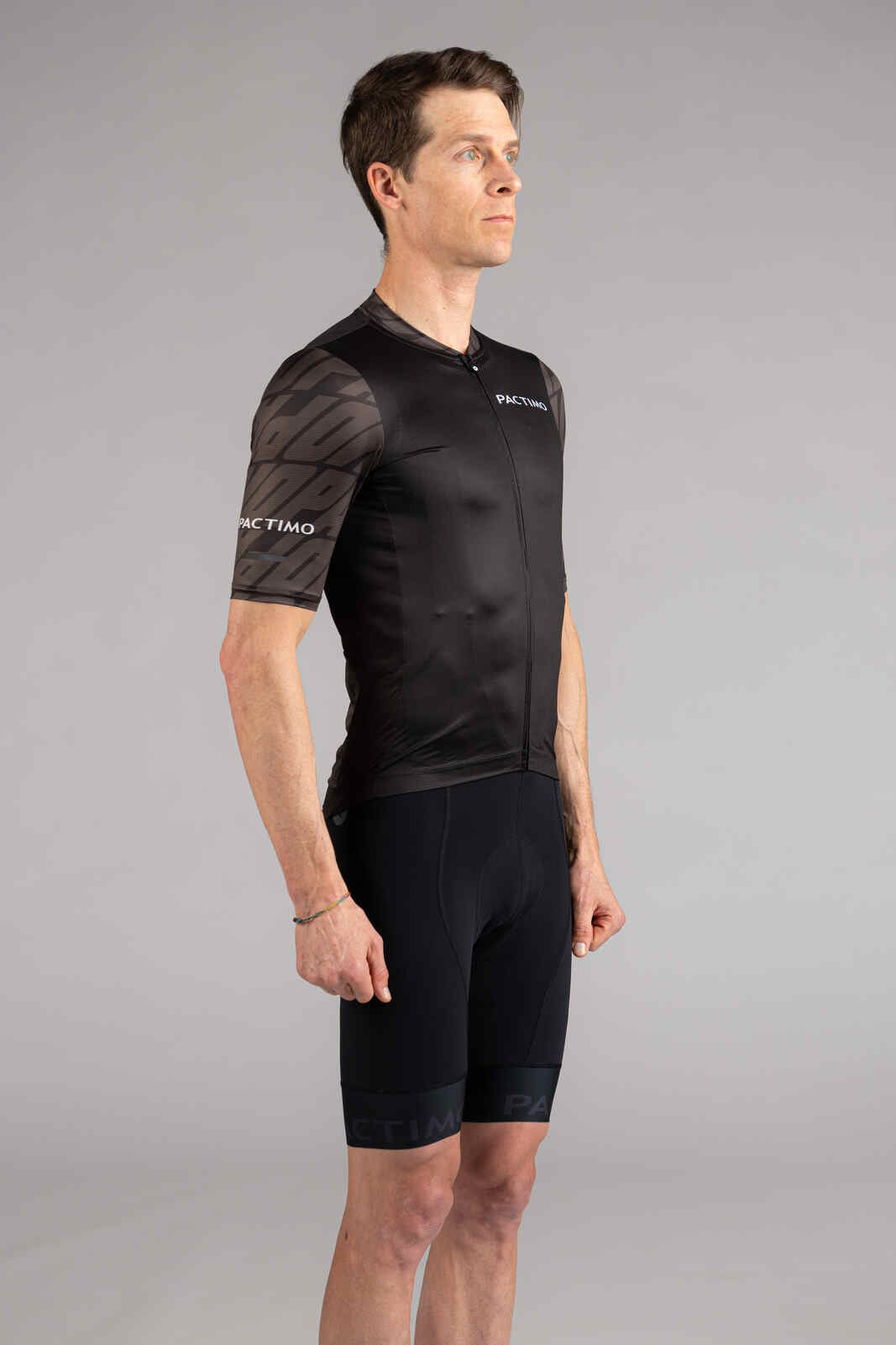 Men's Black Ascent Aero Cycling Jersey - Front View