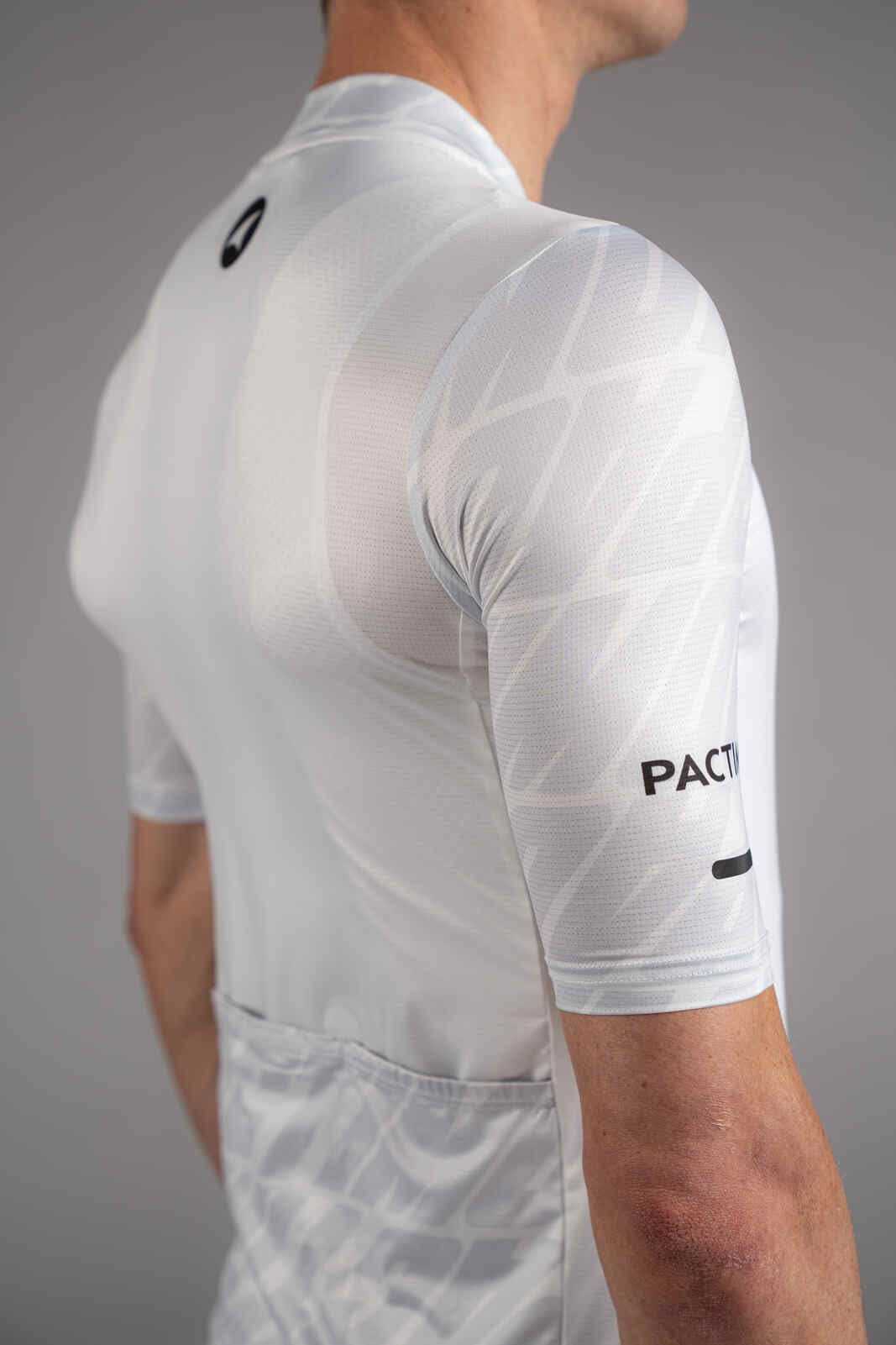 Men's White Ascent Aero Cycling Jersey - Fabric Detail