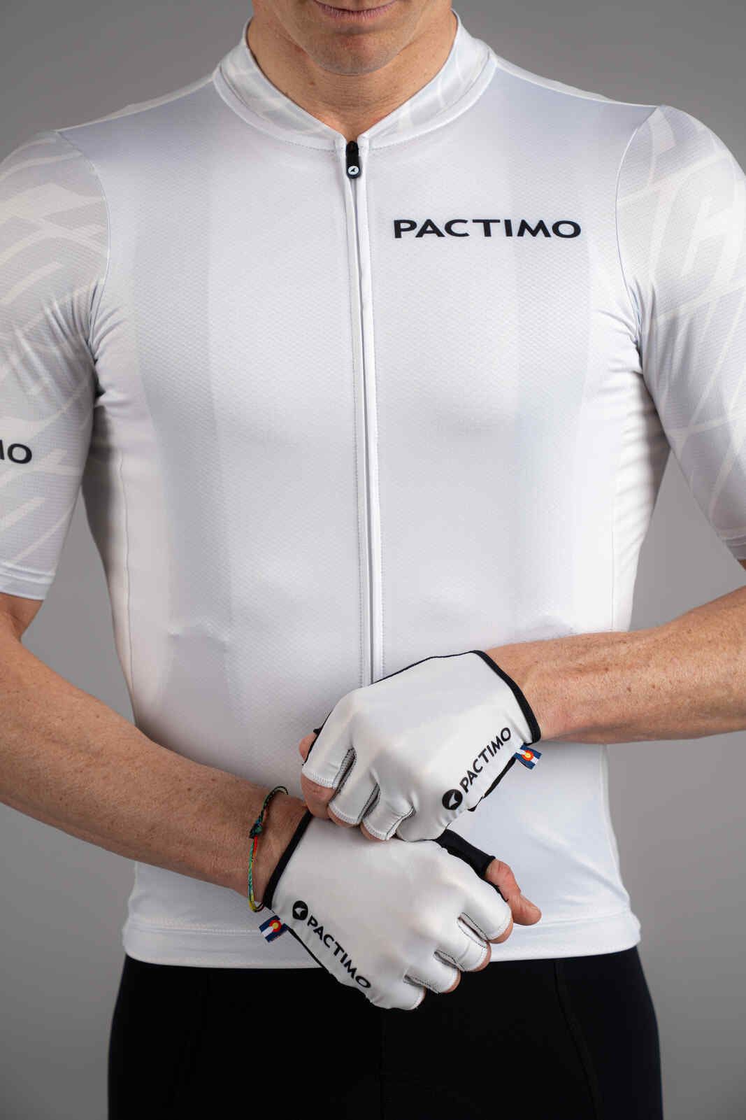 White Padded Bike Gloves